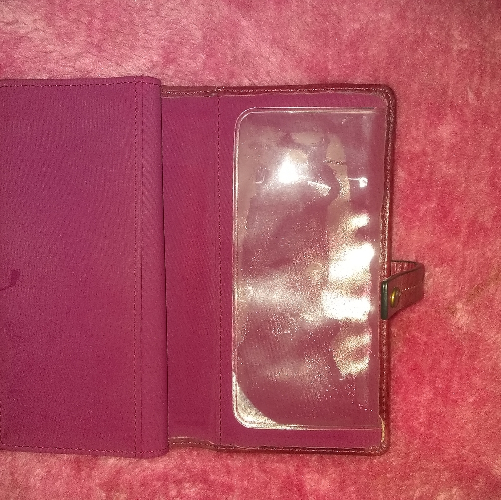 Fossil Leather Wallet Rustic Red - image 7